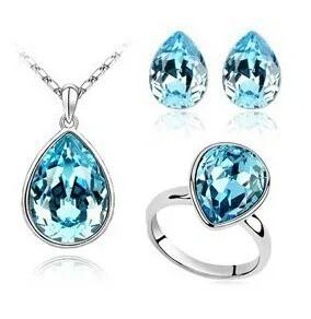 JS S038 комплекты с подвеской в виде капли воды высокое качество Дубай ювелирные