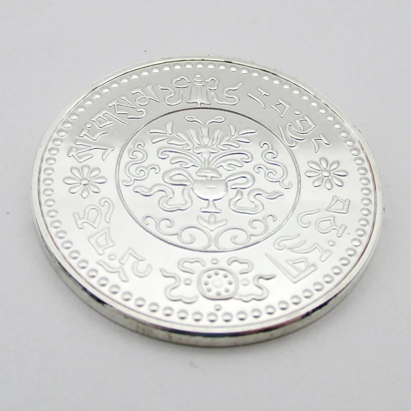 Тибетская буддизмская легендарная серебряная медаль памятная монета