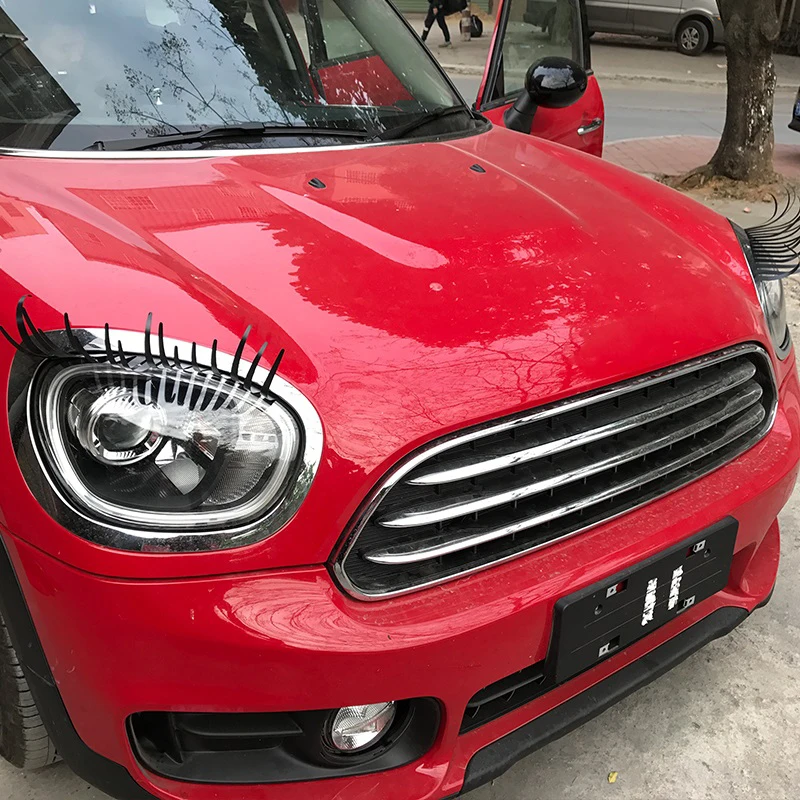 2 шт. 3D очаровательные Искусственные ресницы наклейка на фары автомобиля