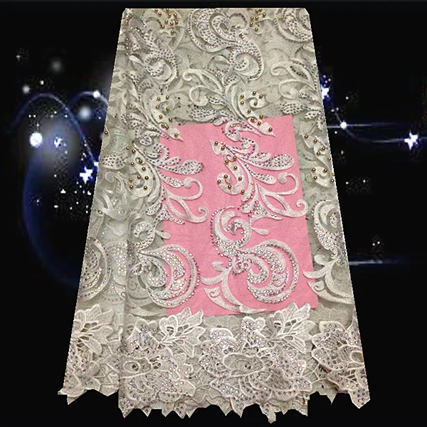 CDPN16 Stones material French lace fabric high quality free shipping Nigerian style net for party dress | Дом и сад