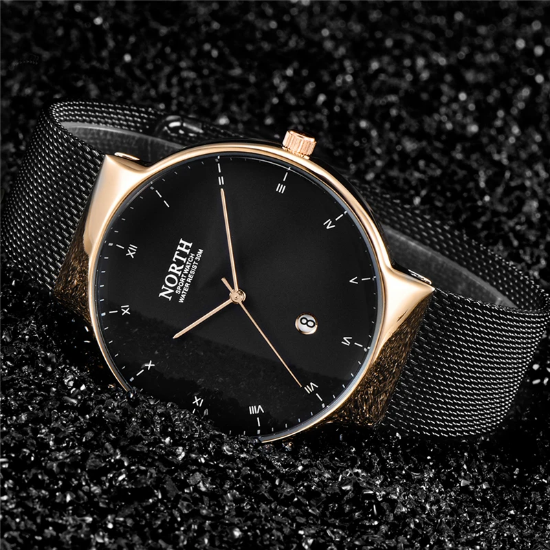 Норт Топ бренд класса люкс Бизнес Кварцевые часы мужские s модные ультра-тонкие