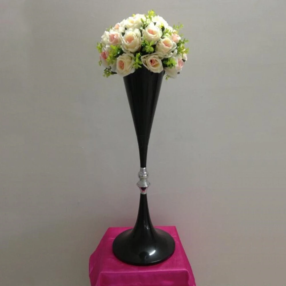 70 см Высота Золотой/черный металлический Свадебный центральный цветок