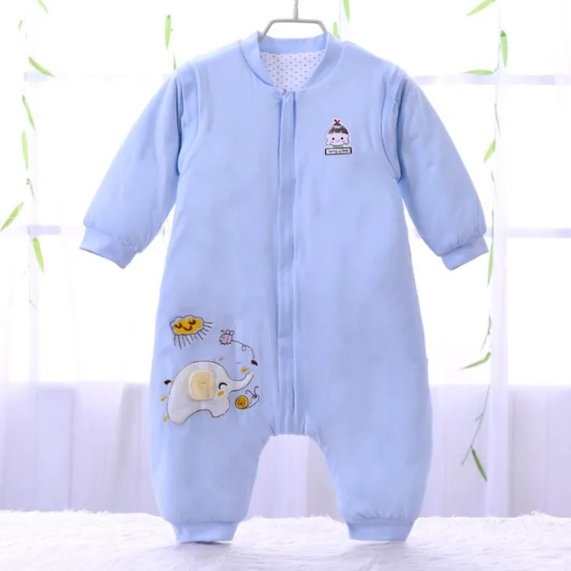 Спальный мешок с длинными рукавами из 100% хлопка для новорожденных детей 0 12