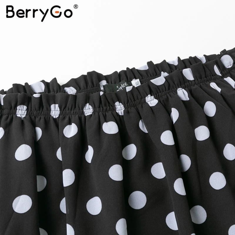 BerryGo женская блузка рубашка сексуальный горошек плюс размер оборки Цветочные