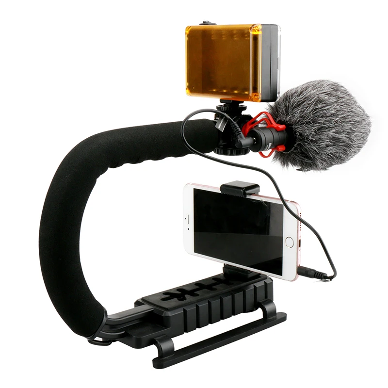 Ulanzi U захвата видео стабилизатор ручка с 96 Светодиодный свет и BY MM1 для Камера