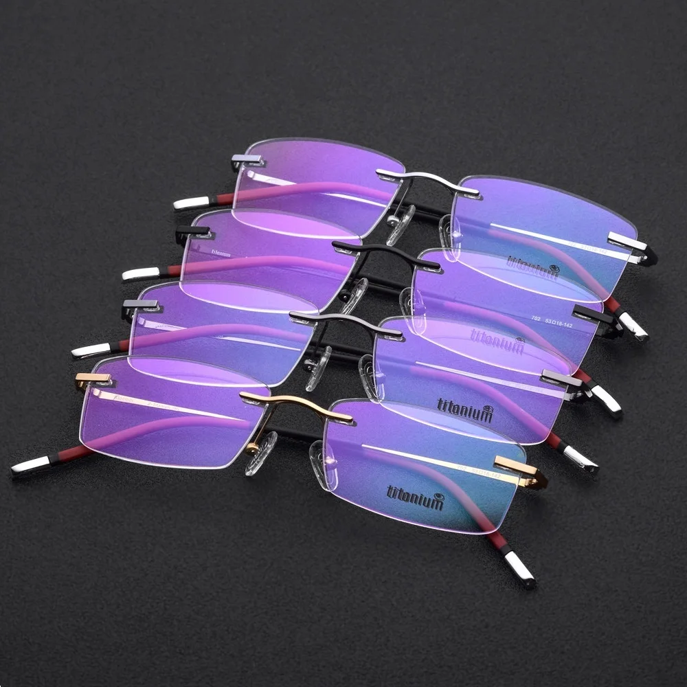 

Konichenr Rimless Glasses Frame Optical Eyeglass Frame Men Ultralight B Titanium Frameless Myopia Prescription Eye glasses Women