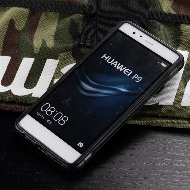 Сверхмощный Ретро Камуфляжный противоударный армированный чехол для Huawei P9 lite