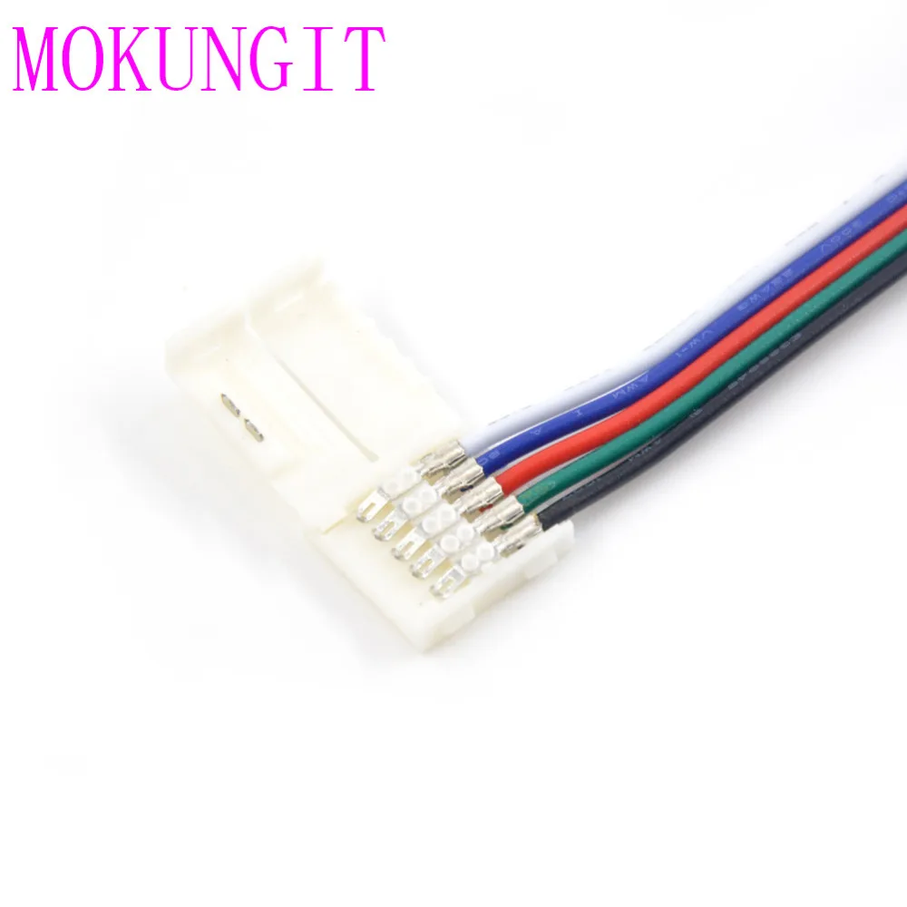 100 шт. 1 м Новый 4Pin 12 мм двойной разноцветный коннектор LED PCB led адаптер для 5050 RGB