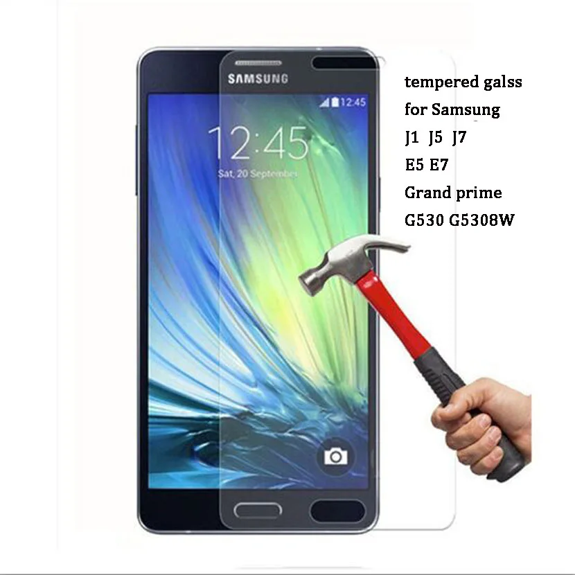 Оптовая продажа 2.5D Закаленное стекло для защиты экрана Samsung Galaxy J1 J5 J7 2016 E5 E7 Grand Prime
