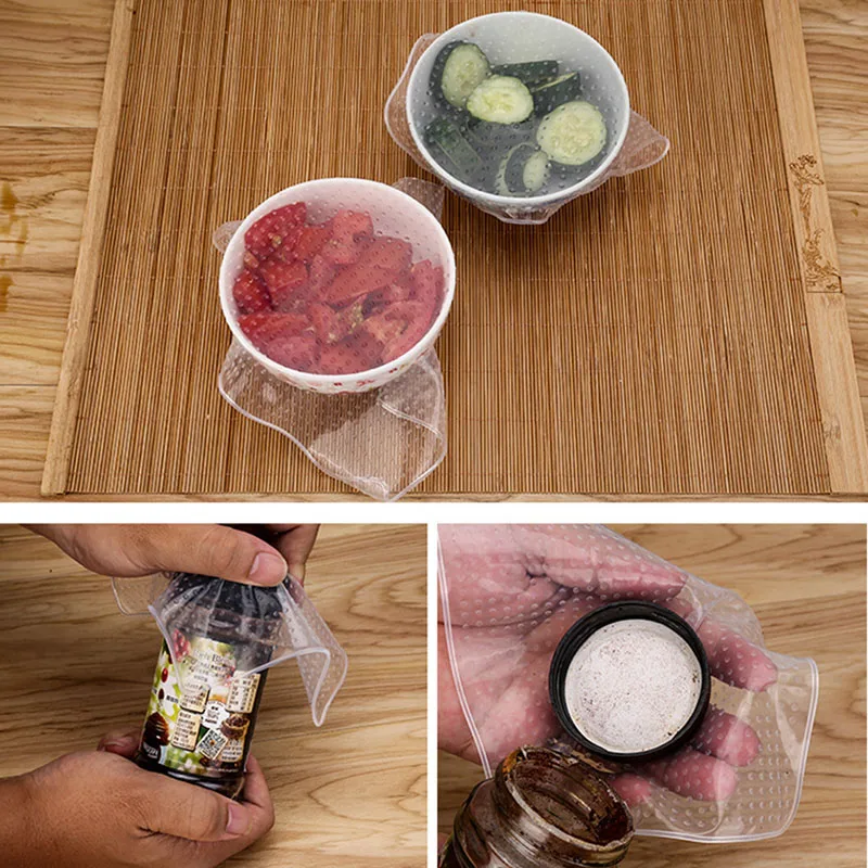 Многофункциональная силиконовая пищевая обертывание уплотнение вакуумная чаша