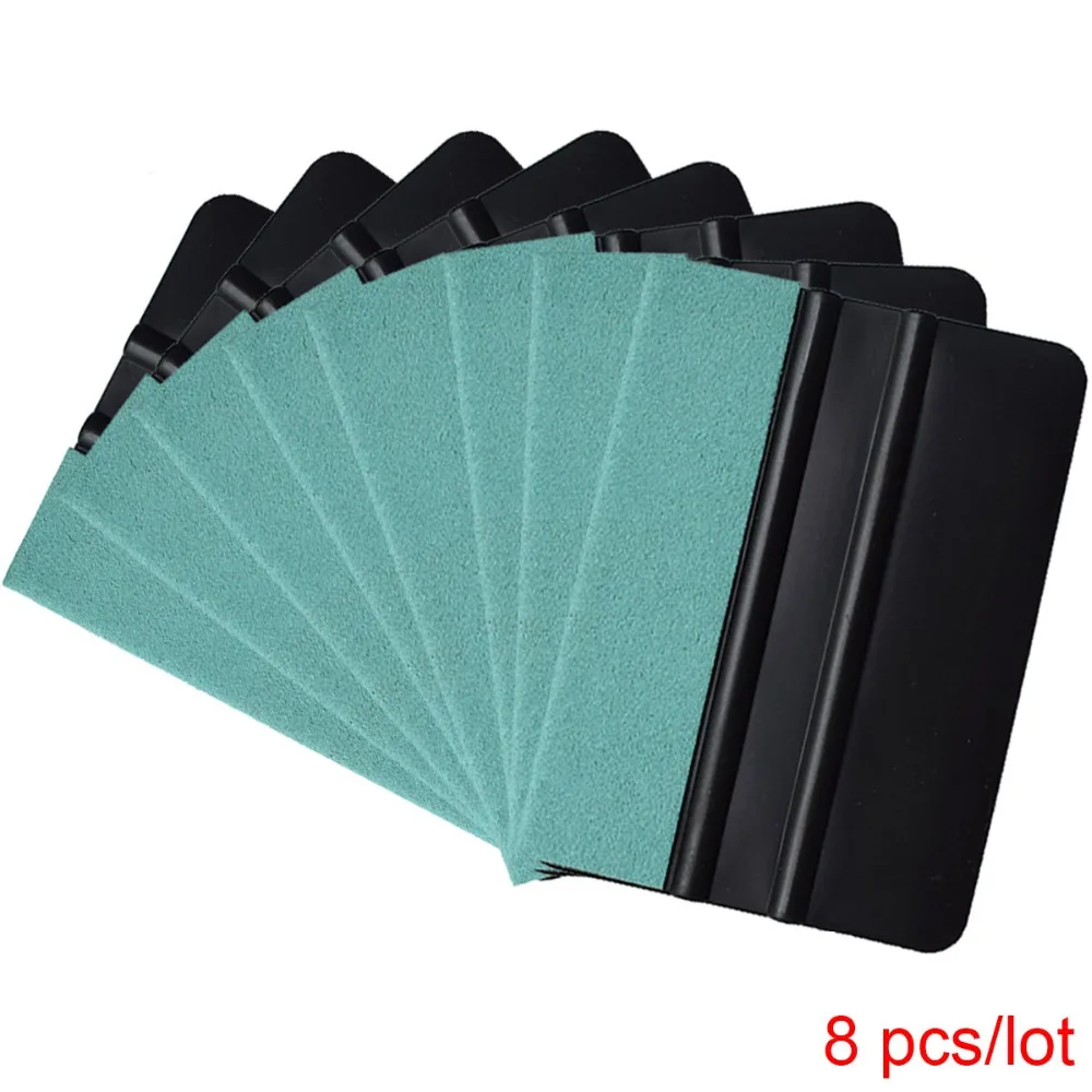 8PCS Soft Suede Felt Edge Squeegee Vinyl Film Scraper Window Tint Tool Car Foil Wrapping Cleaning Tools Sticker Cover 8A34 | Автомобили и