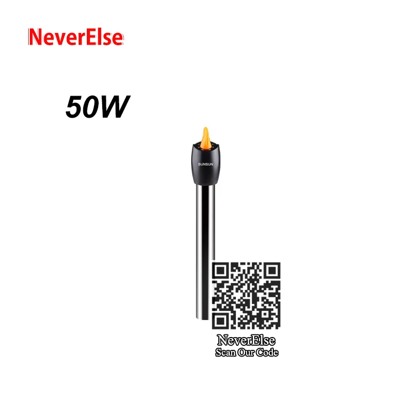 50W 220mm Аквариумный нагреватель для аквариума, погружной контроль температуры воды, регулировка температуры 20-34 градусов Цельсия 25~ 500 Вт, нагревательный стержень из нержавеющей стали - Цвет: 50W 220mm