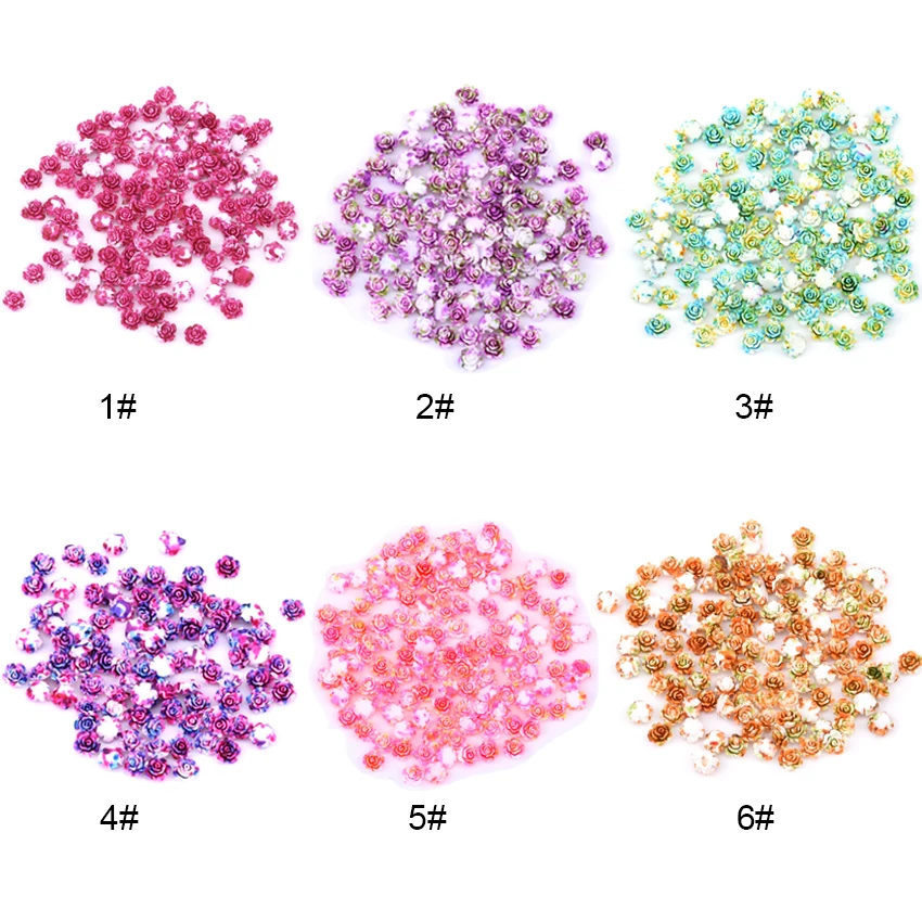 100 шт 6 цветов на выбор полимерные цветы для украшения ногтей DIY Шарм 3d unha