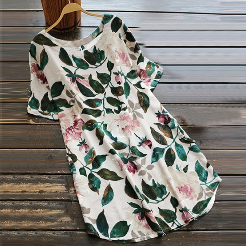 Женское платье трапециевидной формы женские платья с принтом и коротким рукавом