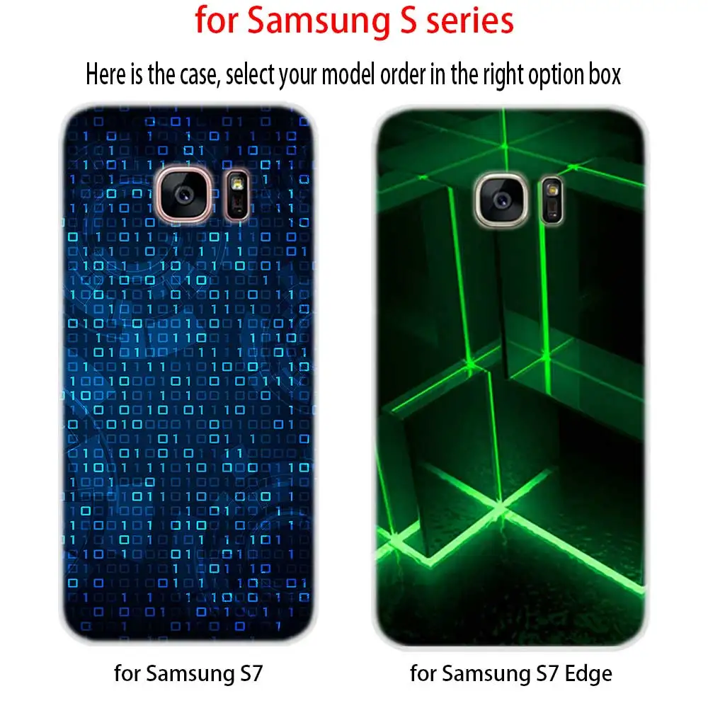 Мягкий силиконовый чехол из ТПУ с матричным рисунком для Samsung Galaxy S7 Edge S8 S9 S10 S11 S20 S21