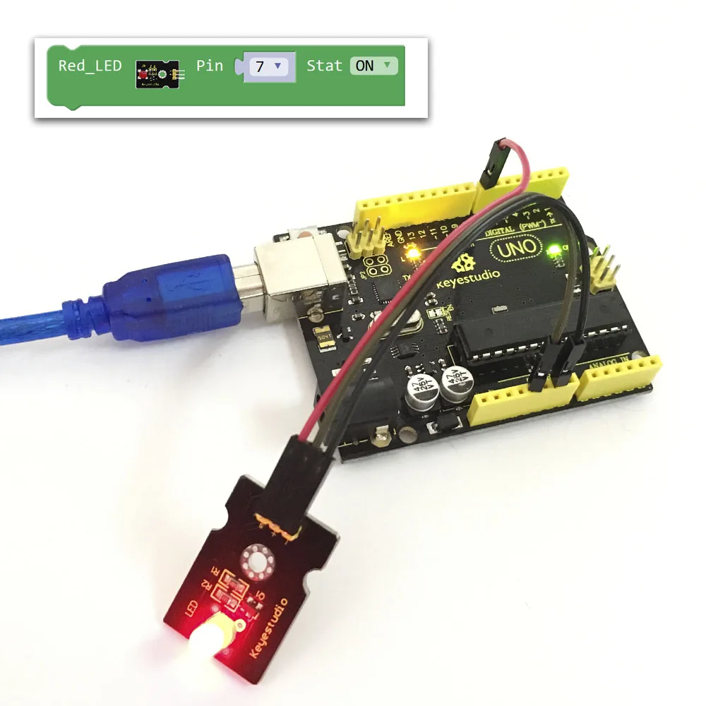 Суперъяркий цветной светодиодный модуль Keyestudio для Arduino (красный)|Аксессуары