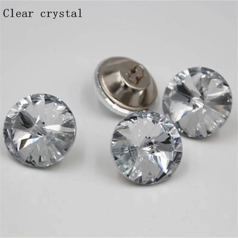 Clear Crystal 50 шт./лот Цвета Хрустальные стеклянные пуговицы 20/25 мм диван промышленности украшения тонн мягкие и кристальными пуговицами, KTV стены декоративной пряжкой - Цвет: Clear Crystal