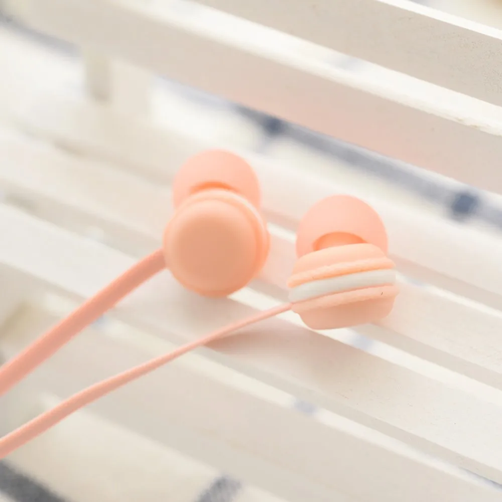 Проводной Наушники Прекрасный Привлекательный Макарон десерт Дизайн Музыка