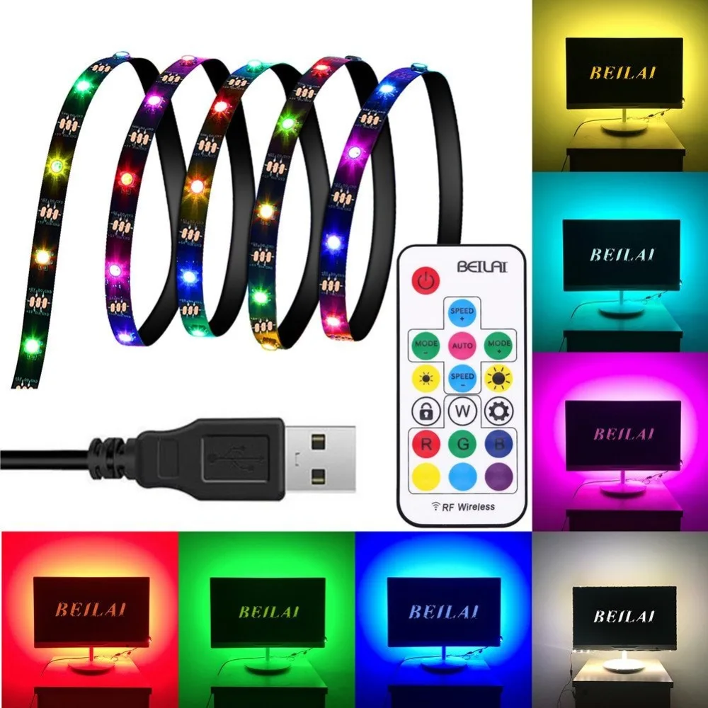 WS2812B ws2812 IC светодиодные полосы света водонепроницаемые 60 светодиодов 5 в RGB 5050 SMD