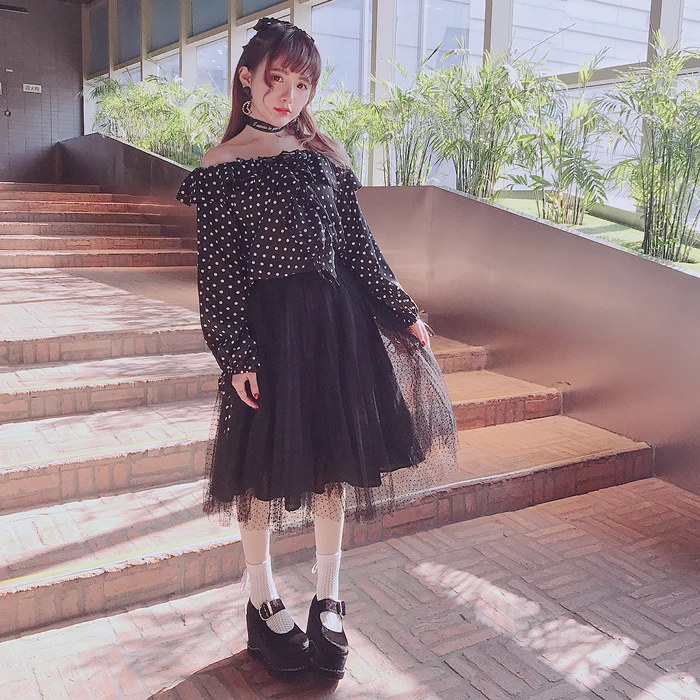 Милая юбка принцессы в стиле &quotлолита&quot многослойная газовая Bobon21 идеальная