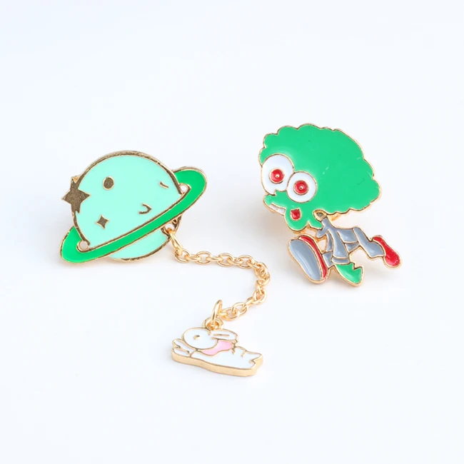 Эмалированная брошь для влюбленных заколка-карандаш мозг кролик глаза цветок