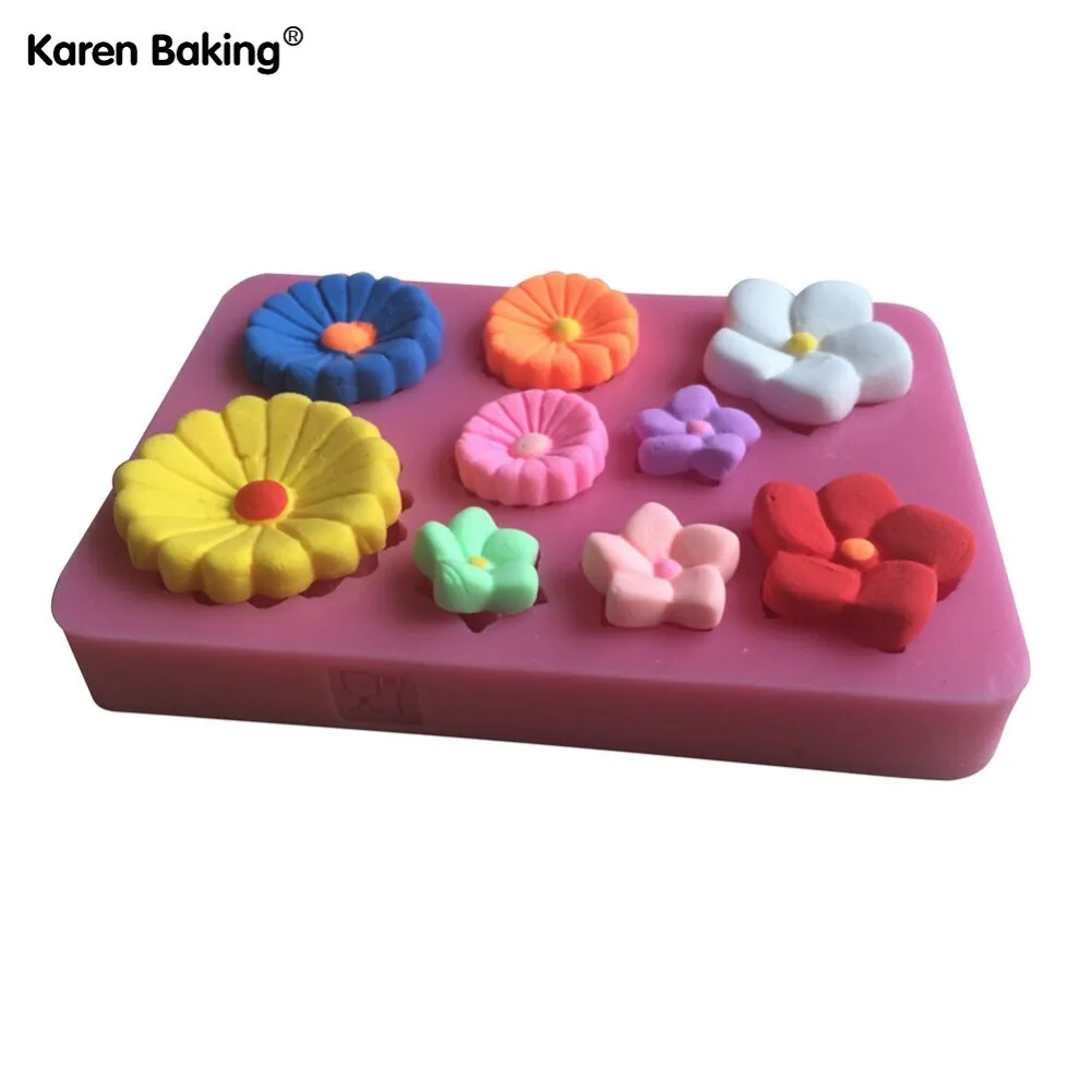 Beautiful Flower Shaped 3D Silicone Cake Fondant Mold Decoration Tools Soap Candle Moulds | Дом и сад