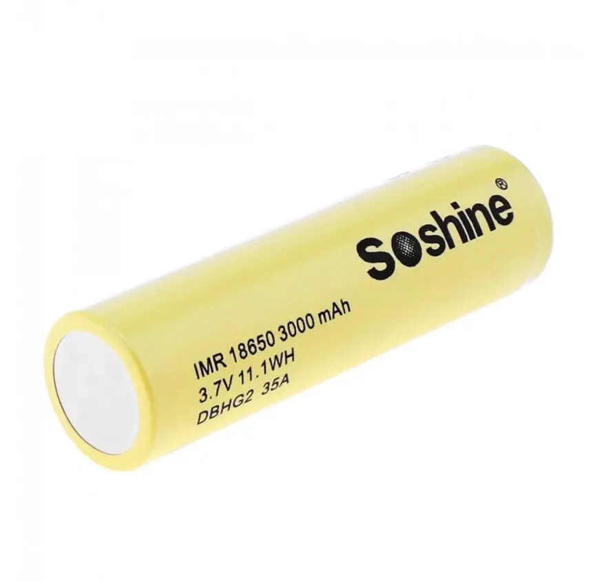 4 шт. SOSHINE Li Ion 18650 DBHG2 35A 3000 мАч плоский высокий поток энергии перезаряжаемый