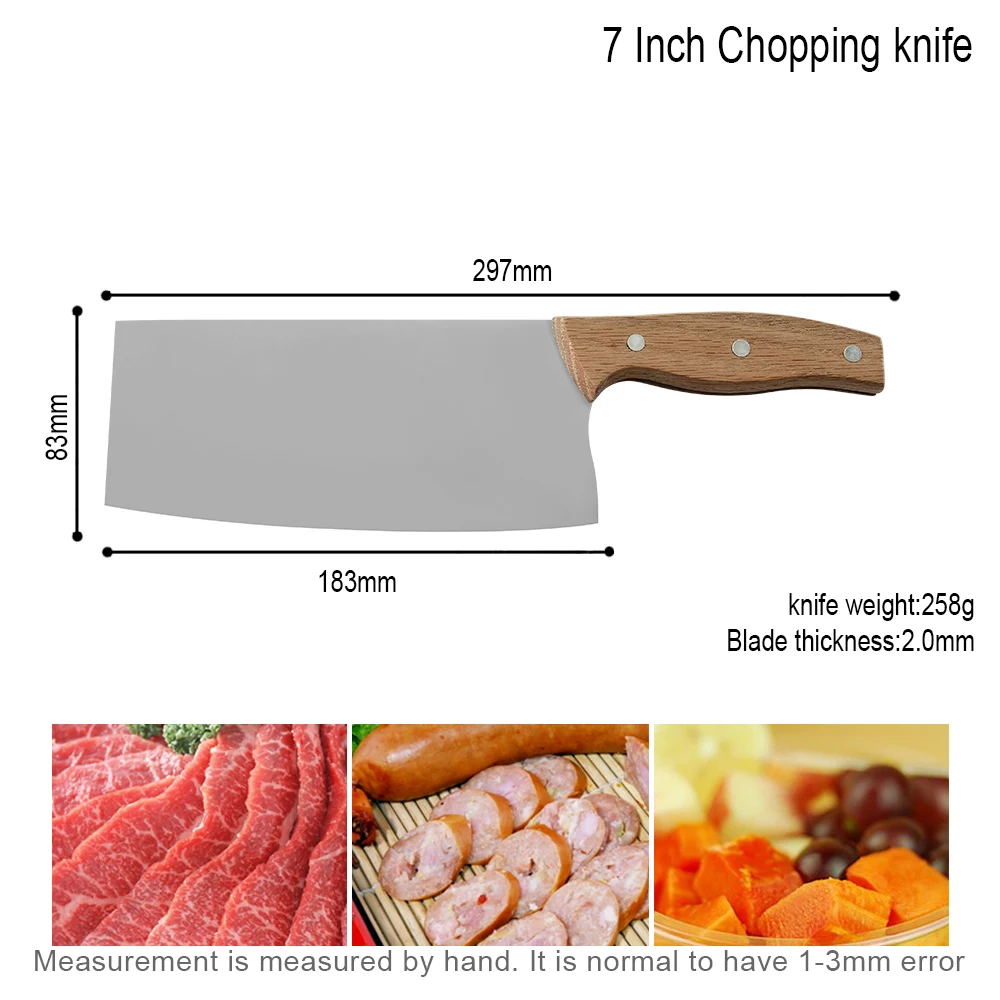 7 ''нож из нержавеющей стали с острым лезвием желтая деревянная ручка изгибом