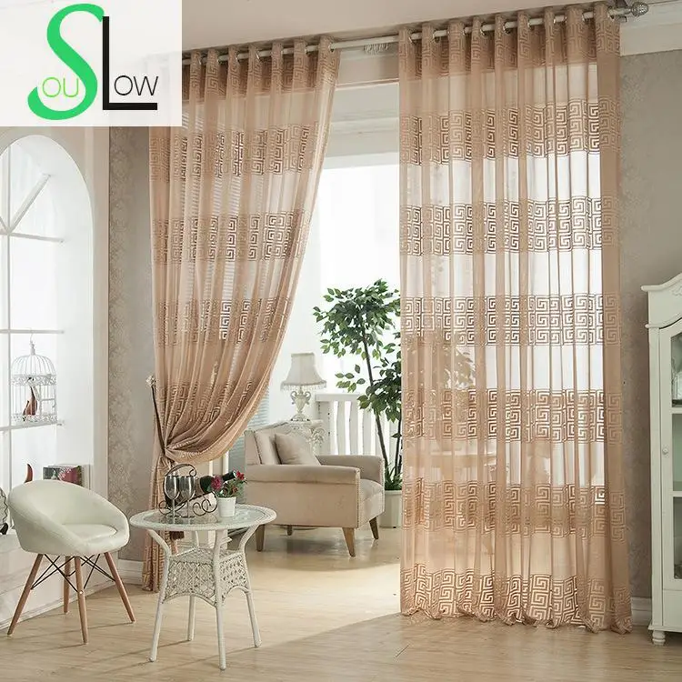 Медленно соул коричневый китайский стиль сзади жаккардовые полые Cortinas шторы для гостиной Тюль Rideaux Dormitorio кухня спальня