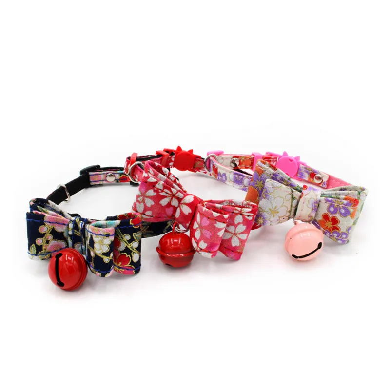 Adjustable Dog Collar Cat Necklace with Bow Tie Pet Collars Fashion Small Large Custom Accessories | Дом и сад