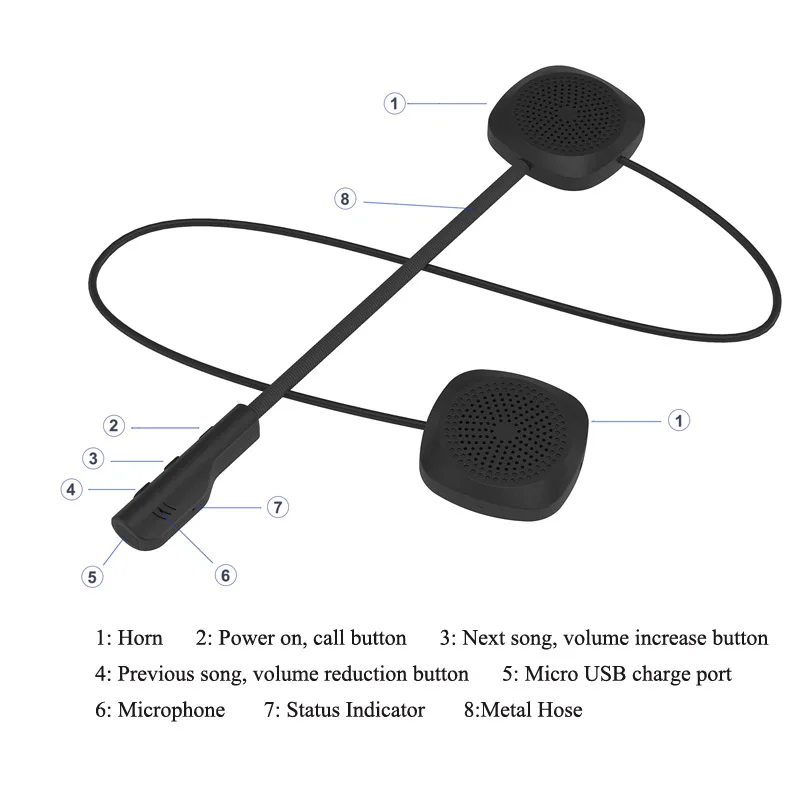 JaJaBor 4 го поколения мотоциклетный шлем гарнитура беспроводная Bluetooth 5 0 MH04 динамик