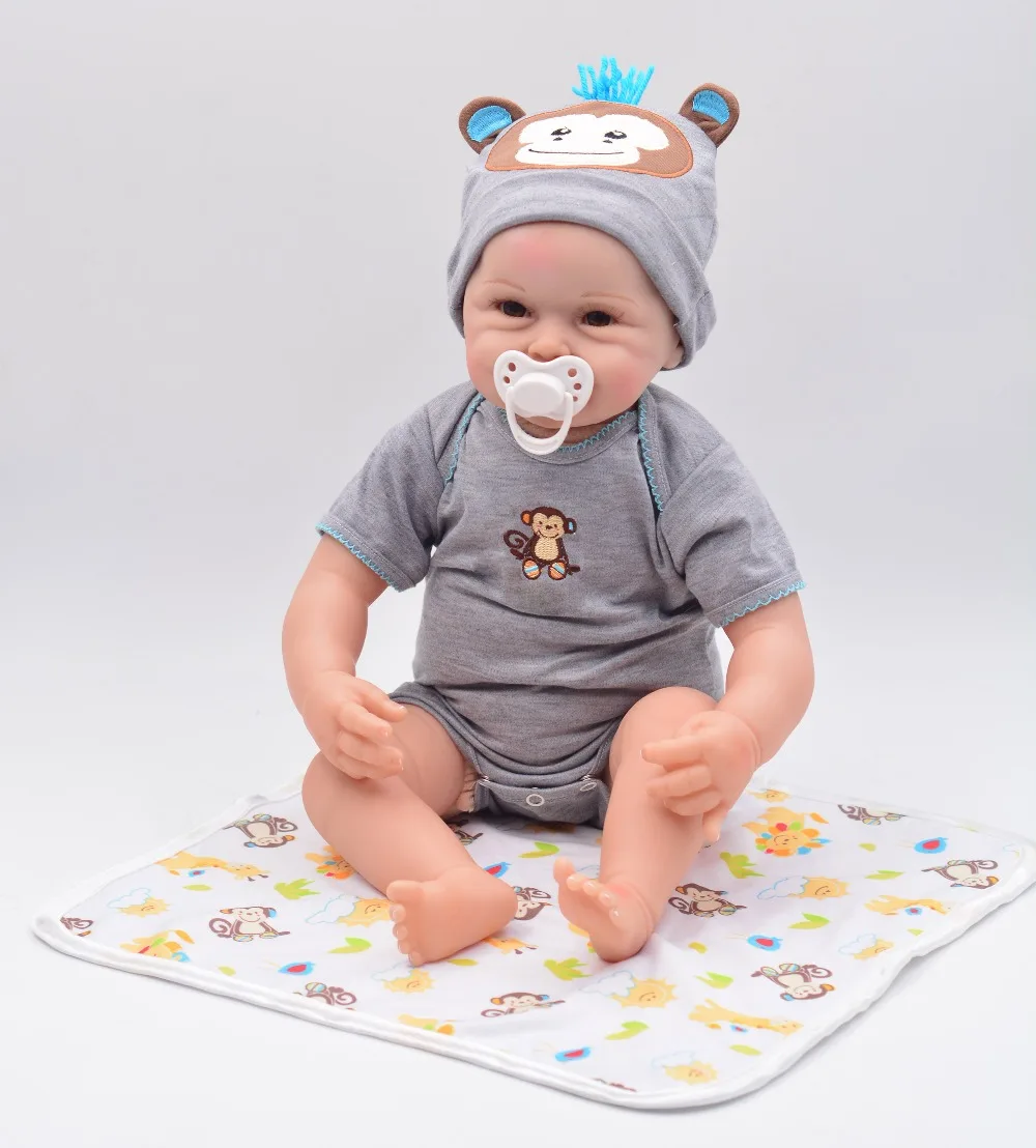 Мягкая силиконовая Кукла Reborn 22 дюйма модная Реалистичная кукла для