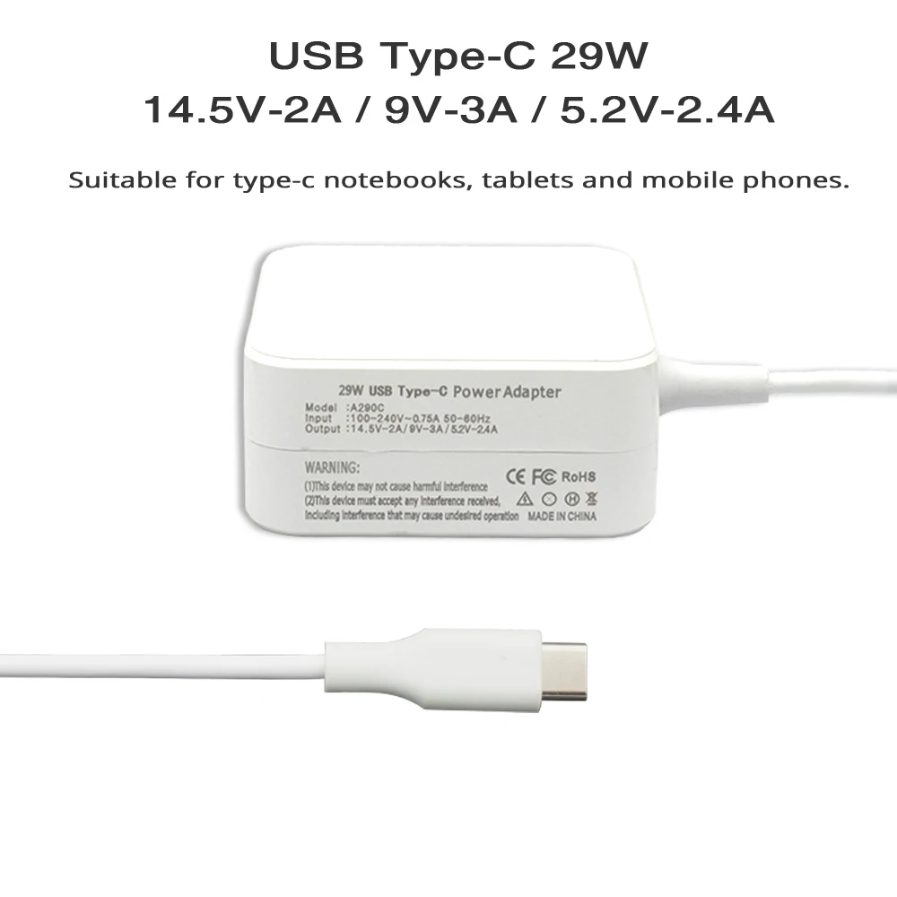Для Apple ноутбук MacBook Air 12 &quotзарядное устройство USB TYPE C AC адаптер питания 29 Вт