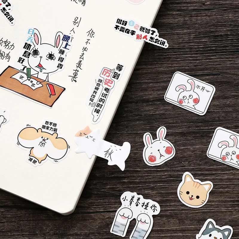 30pcs Lovely Cartoon Unicorn Sticker Package Cute Rabbit Cat Invincible Beautiful Girl DIY Diary Decoration Stickers Kids Gift | Канцтовары