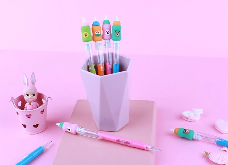 1 шт. Kawaii Творческий бутылка мультфильм 0,5 мм автоматический карандаш милые дети письмо подарок Карандаши Канцелярские Школьные принадлежности