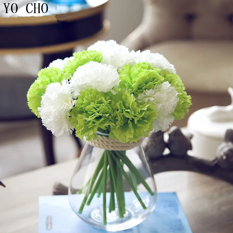 Цветы гвоздики 1 букет 6 головок Гвоздика искусственный цветок для свадьбы дома и