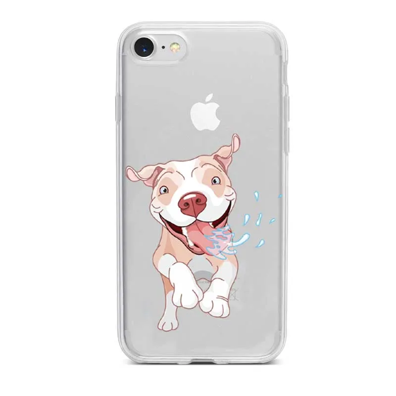 Силиконовый чехол из ТПУ с изображением питбуля милой собаки питбула для iphone X XS
