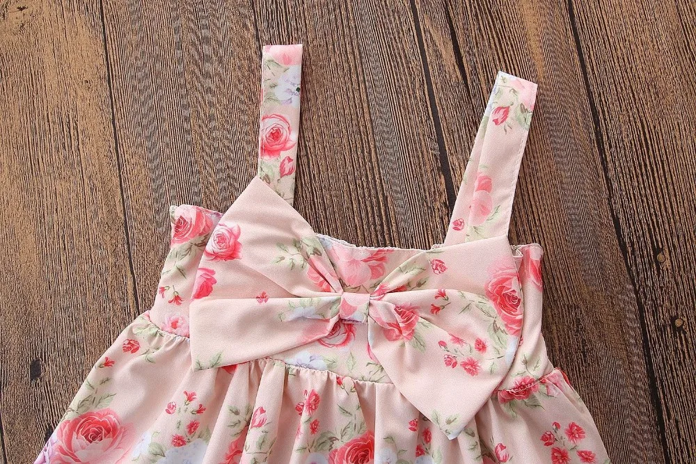 2018 Новый Инс новый цветок Слинг без Рукавов Платье с принтом ребенок | Детская