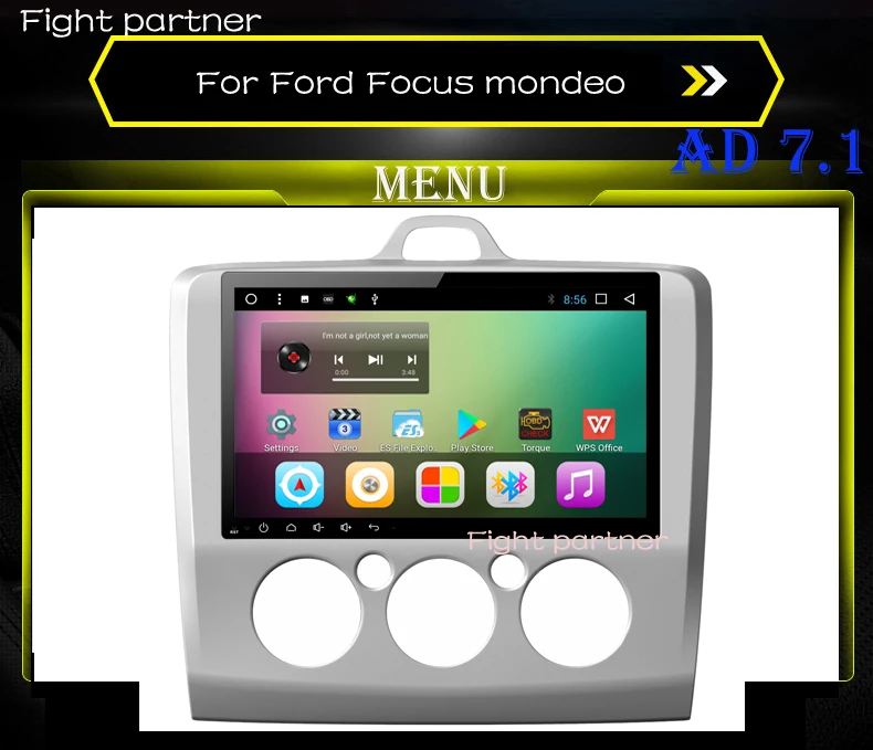 Заводская цена 9 дюймов Android 7 1 автомобильный DVD для Ford Focus mondeo navi видео стерео