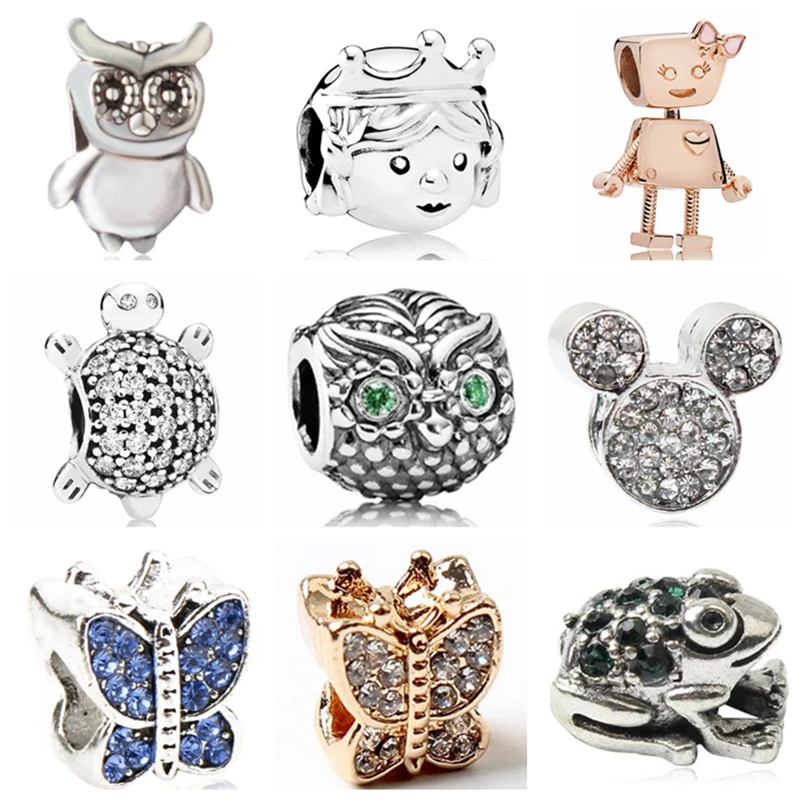 Btuamb Роскошные в виде черепахи со стразами бабочка Микки мультфильм бусины