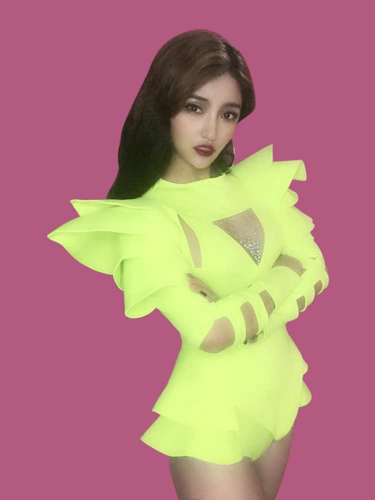 Боди для танцовщицы с кристаллами ночных клубов шоу бар диджея сценическая