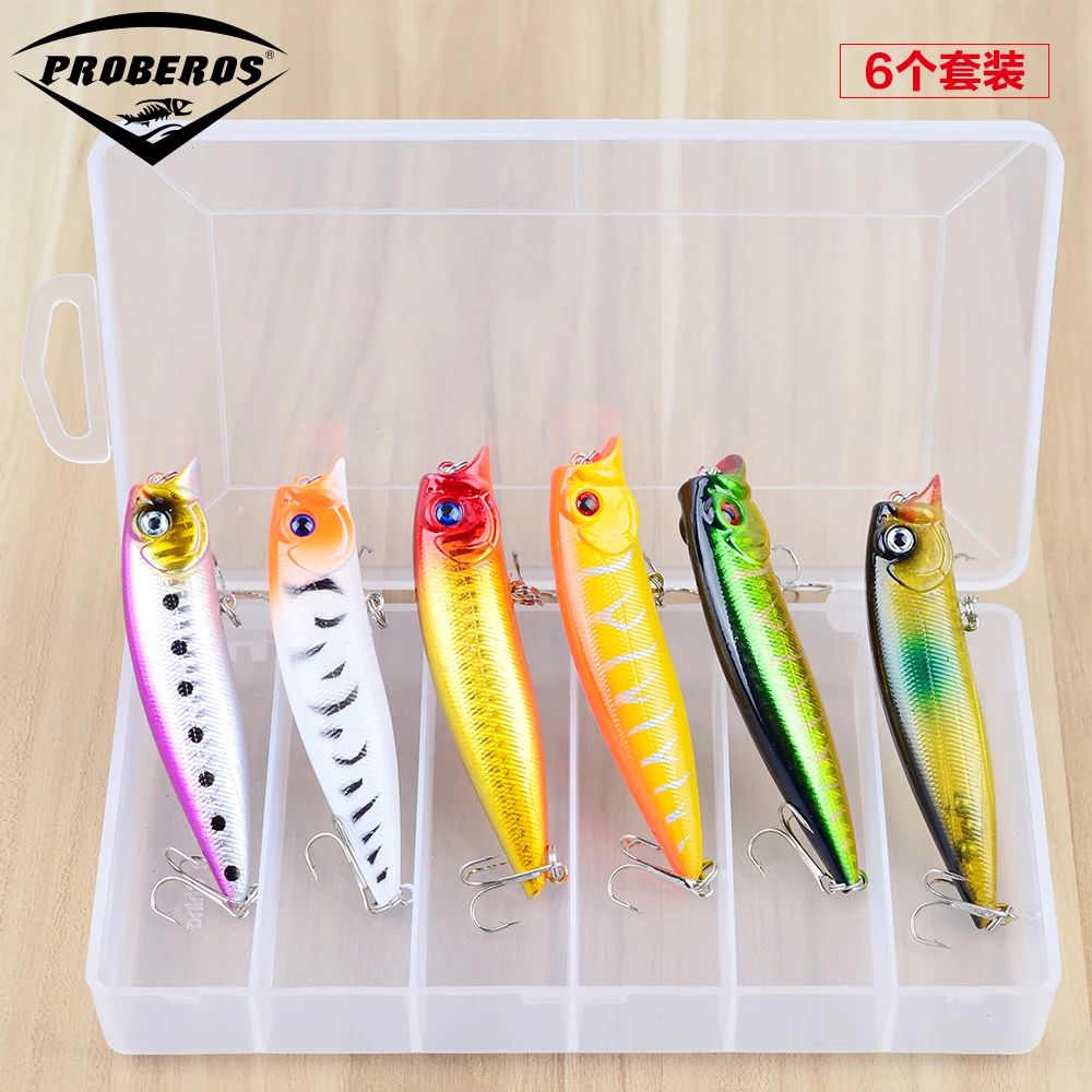 1 коробка хит 6 шт./лот набор для приманки рыболовная приманка цветов Поппер 9 5 см/11