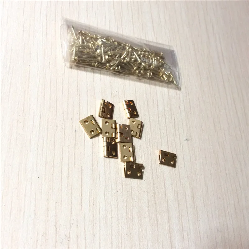 10Pcs 10*8mm Brass Mini Hinge Decor Door Hinges Wooden Gift Jewelry Box Fittings for Furniture Hardware+Nail | Обустройство дома