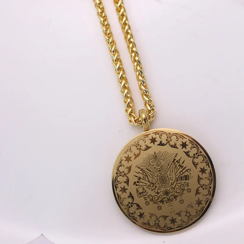 Турецкая монета Арабская оттоманская мусульманская подвеска из нержавеющей