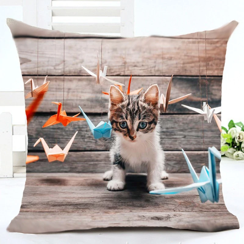 Креативный 3D мультяшный Кот Складная бумага печатная хлопковая и льняная