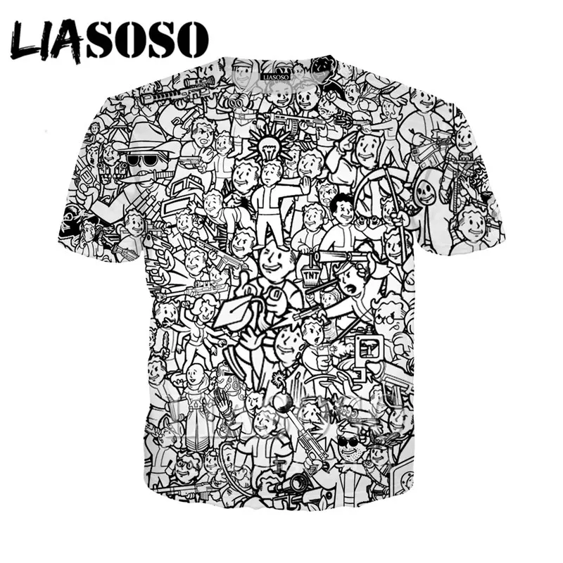 4 LIASOSO, новая игра, Fallout 4, 3d принт, футболка, мужская, женская, футболка, повседневная, короткий рукав, Harajuku, хип-хоп, футболки, топы, крутая футболка td451 - Цвет: 4