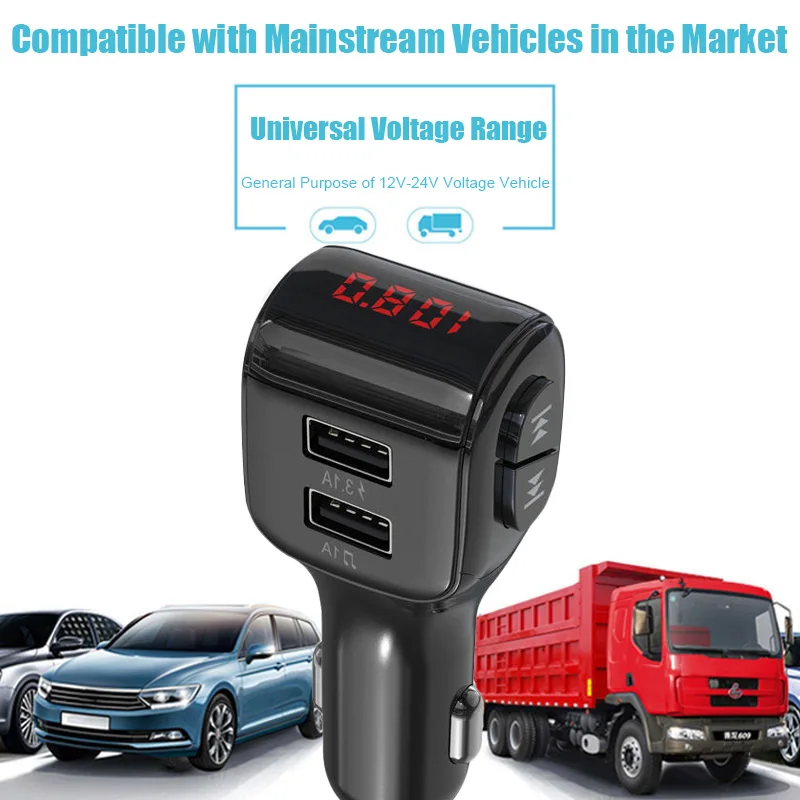 Автомобильный MP3-плеер Bluetooth Dual usb зарядка зарядное устройство Обнаружение
