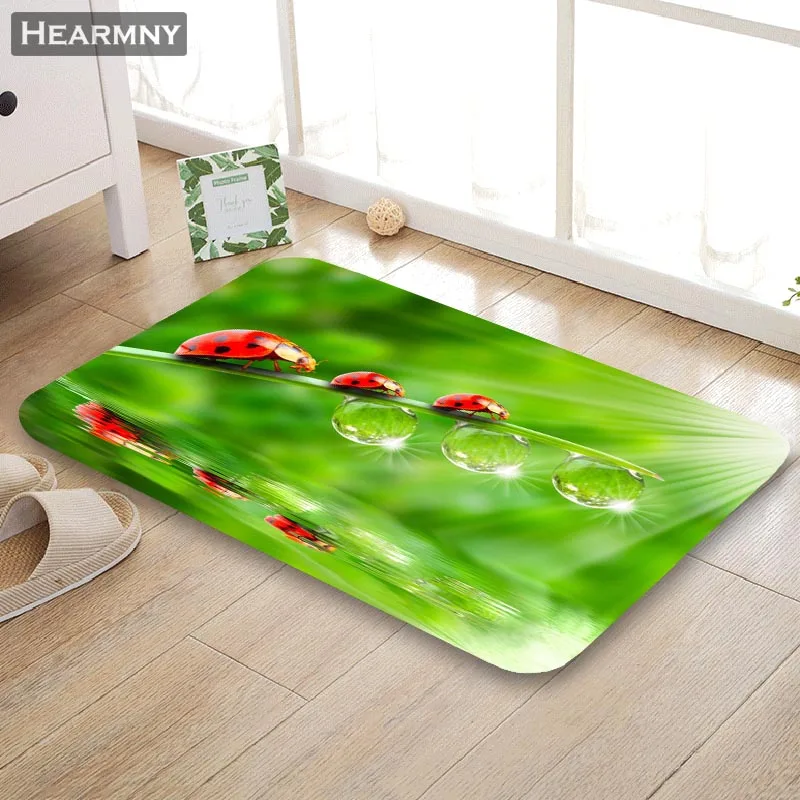 Новое поступление коврик HEARMNY с Божьими коровками домашний машинного