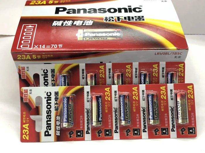 

100pcs/lot New Original Panasonic 23A 23A 12V Ultra Alkaline Battery/Alarm Batteries A23