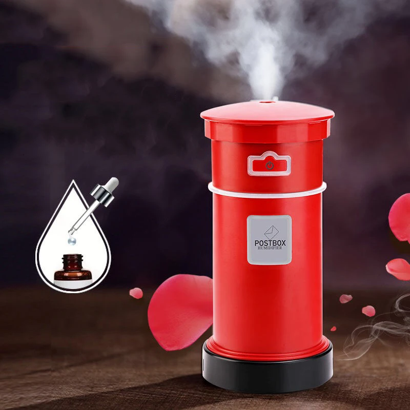 Post Box Ultrasonic Air Humidifier Essential Oil Diffuser Mini USB Mist Maker Car Household Atomizer Night Light | Бытовая техника
